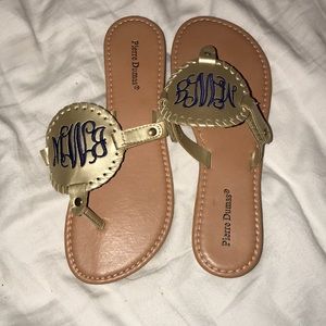 Engraved gold sandals